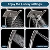 BRIGHT SHOWERS High Pressure Brushed Nickel Shower Heads Combo with