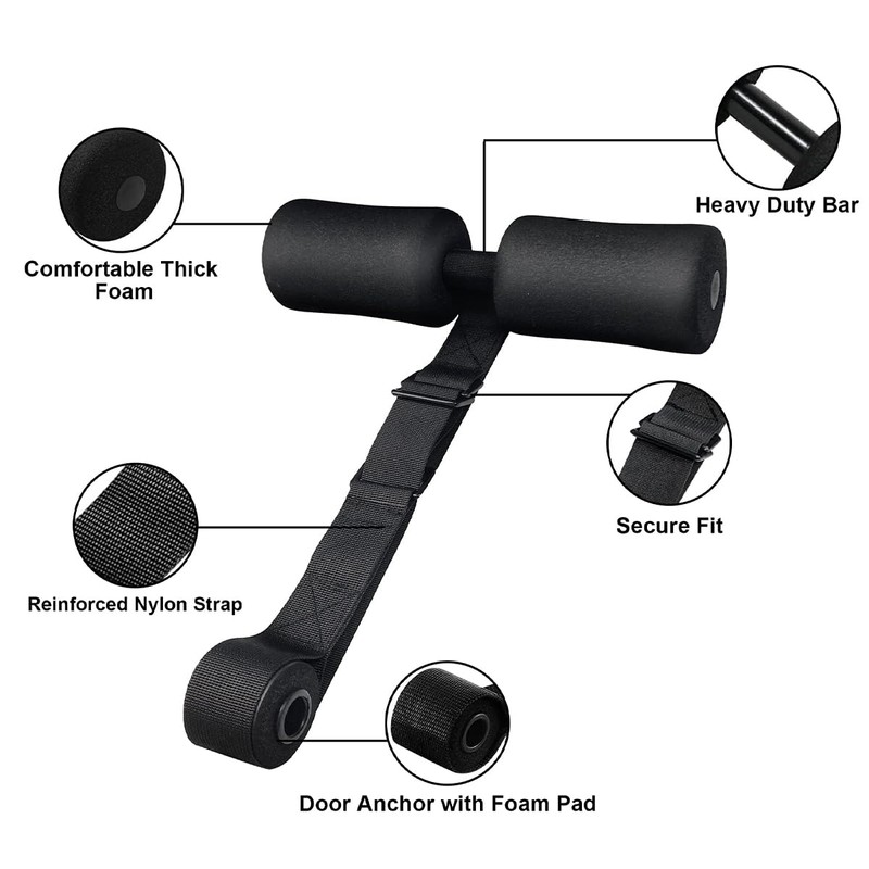 Tiardey Nordic Hamstring Curl, Adjustable Nordic Curl Strap for Sit-ups,