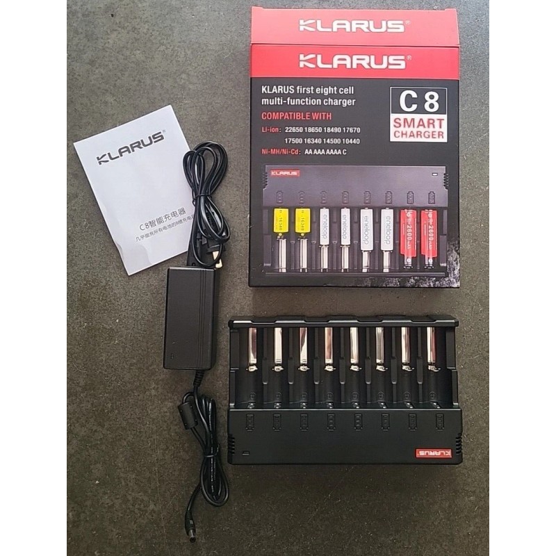 KLARUS New Klarus C8 8-Bay Capacity Universal Battery Charger KLGC-01B-01