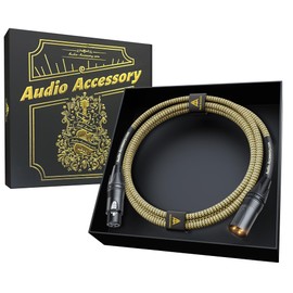 AA Gold Series Handmade XLR Cables 6.6ft, Neutrik Connectors, 19AWG OFC Star Quad Microphone Cable, Kevlar-Reinforced Nylon Braided Mic Cable, 100% Coverage OFC Braided Shielding and Al-Foil Shielding