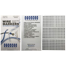 450 Piece Vinyl Adhesive Labeling Wire Marker Book 1-45 10 Each