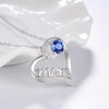 Love Heart Pendant Mom Necklace Birthday Gifts Mom Blue Sapphire
