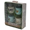 Set of 4 Metal Farm Friend Bucket Design Cockerel Handle