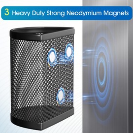 MaxGear Magnetic Pen Holder, 2 Pack Locker Organizer Mesh Pencil Holder for Desk Marker Holder - Extra Strong Magnets Perfect for Locker, Refrigerator, Dry Erase Board, Whiteboard