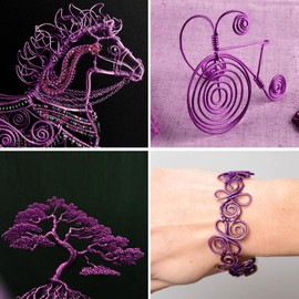 Aluminum Craft Wire, 95 Feet 2.0mm/ 14 Gauge Soft Metal Aluminum Wire Purple Bendable Sculpting Aluminum Wire Roll Bulk for DIY Crafts Jewelry Making