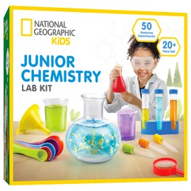 National Geographic Kids Junior Chemistry Set - Complete Early Learning Lab Kit with 50 Science Experiments and 20+ Lab Tools for Kids Aged 4-6