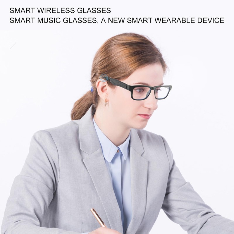 Airshi Gafas Inteligentes, Transmisión Inalámbrica Bluetooth, Micrófono Integrado con Cancelación