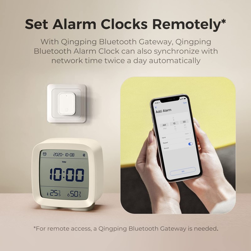 qingping Bluetooth Alarm Clock, Works with Mi Home, Smart Digital