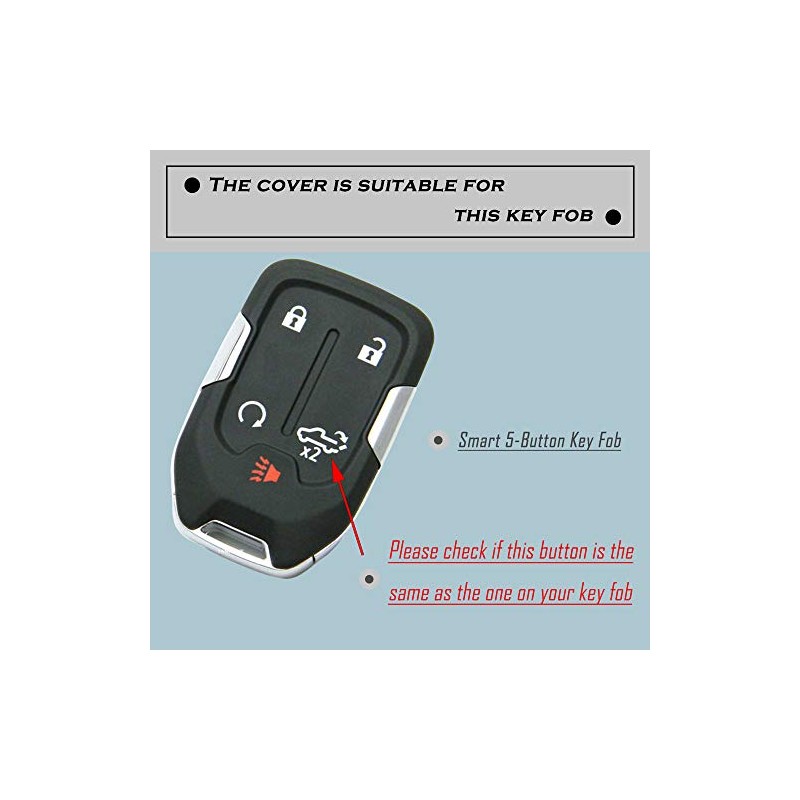TANDRIVE Silicone Smart Key Fob Cover for GMC Sierra &