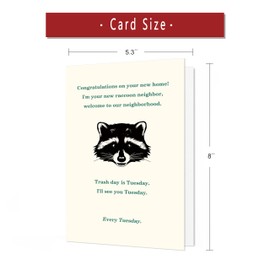 IDU New Home Card for Men Women,House Warming Gifts New Home for Couple Friend Coworker,Neighbor Welcome Card,Housewarming Gifts with Funny Raccoon Neighbor Design