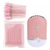 Mouyic Ventilador De Pestañas + 50 Cepillos Pestañas+100 Microbrush