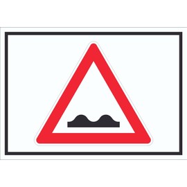 Sign Warning Uneven Road Symbol A4 (210 x 297 mm)