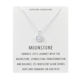 Philip Jones Moonstone Necklace with Quote Card