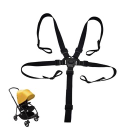 5 Point Strap for Stokke Tripp Trap Hauck High Chair, Safety Belt Baby Harness Pram Accessories, Chair Child Safety Harness Bands Child Safety Harness Children Handcart Cares Replacement Parts (Black)