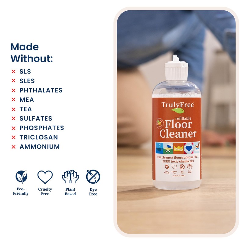 Truly Free Floor Cleaner Kit - Plant-Based Mopping Solution (16oz
