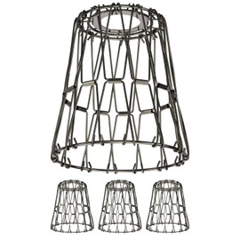 ledscom.de ledscom.de 4 Stck K?fig-Lampenschirm, chrom-schwarz, 135mm ?