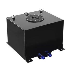 Autoforever Fuel Cell 8 Gallon 30L Aluminum Fuel Gas Tank Polished Racing Street Drift Strip Fuel Tank with Level Sender Black