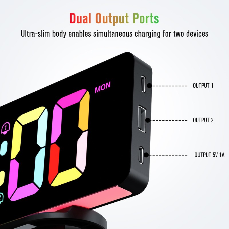 CHEREEKI Alarm Clock, Alarm Clocks Bedside Mains Powered with Night