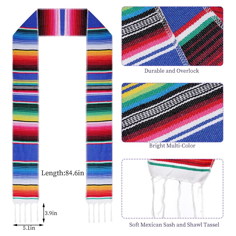 Jmkcoz Mexican Graduation Stole Sash Mexican Serape Scarf Colorful Graduation