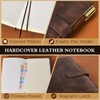 Lined Journal Notebook for Men, Leather Hardcover Notebook with Pen,