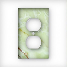 Light Green Onyx - Decor Double Switch Plate Cover Metal