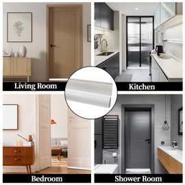 HKDZ Draft Excluder for Doors, 39 Inches Draught Excluder for Doors, Noise Blocker Door Draft Excluder Blocker Washable Dust Proof Removable Adjustable Door Sweeps Black 2 Pack,White