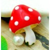 Unbranded Delightful MAGIC Mushroom Polka Dot Gold PEARL Red Enamel