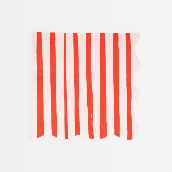 Meri Meri Red Stripe Large Napkins (Pack of 16)