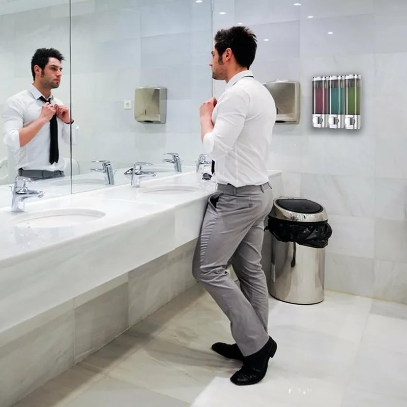 Shampoo Conditioner Dispenser, Soap Dispenser Wall Mounting, No Drilling, Shower