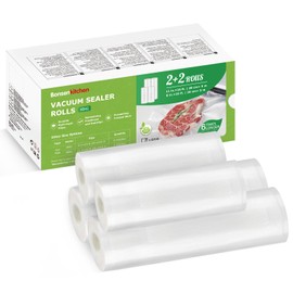 Bonsenkitchen Vacuum Food Sealer Rolls Bags 2 Rolls 20 x 500 cm + 2 Rolls 28 x 500 cm, BPA Free, Textured Food Vacuum Sealer Bag, Thick Embossed Bags for Food Storage and Sous Vide Cooking, VB42