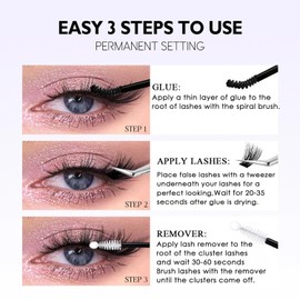 Cluster Eyelash Glue, Eyelash Glue Bond and Seal Lash Glue 2 in 1, Waterproof Long Lasting Eyelash Bond, for Individual Cluster DIY Eyelash Extensions, for Sensitive Eyes Eyelashes