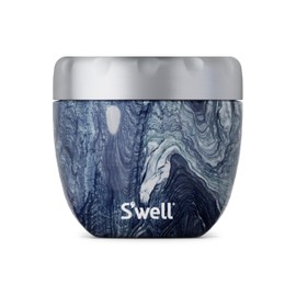 S'well Eats Stainless Steel Food Bowls, 21.5oz, Azurite Marble, Triple-Layered Vacuum-Insulated Containers Keeps Food Cold for 11 Hours and Hot for 7 hours, Condensation Free, BPA Free