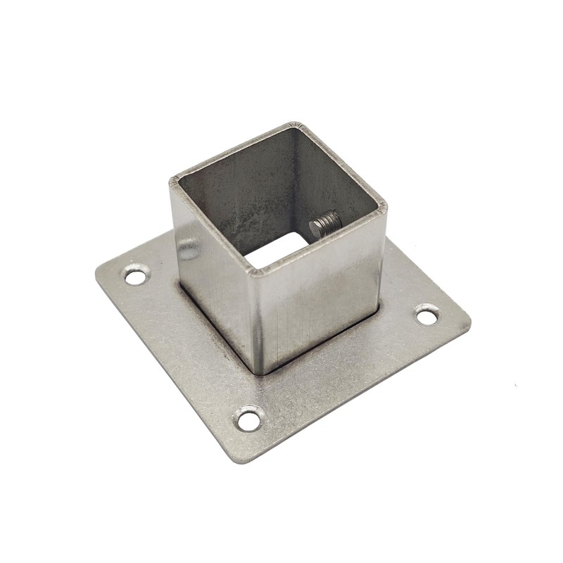 8 PCS 1.18" Square Post Flange Base, 201 Stainless Steel