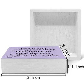 SRADMO God is Still Writing Your Story Prayer Room Decor Bible Verse Decor, Christian Decor Purple Wooden Box Decor for Home Office, Inspirational Sign Table Decorative Accessories