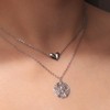 AYALIA Puffed Heart and Moon Shaped Pendant Necklace (Set (Puffed
