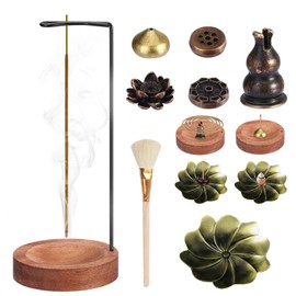 GMBANK Incense Holder, Incense Cone Holder With Wool Brush Inserts & Tray