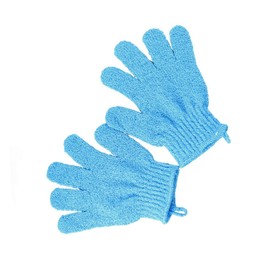 Minkissy 1pair Exfoliating Bath Gloves for Men Women Dual-sided Five-finger Scrubber Mitts Stretchy Design Easy to Clean for Shower Sauna Body