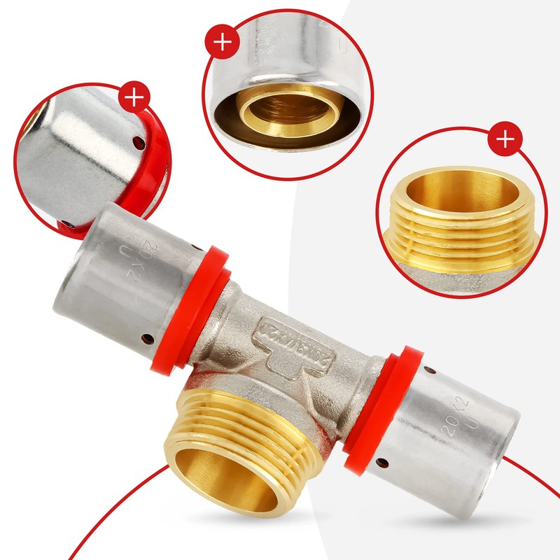 T-Piece PEX Press Fitting 20 x 3/4 Inch x 20