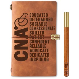 InnoBeta CNA Gifts for Nursing Student, Certified Nursing Assistant Journal & Pen Leather with Faith Message Refillable Notebook, Travel Diary, 7.8x5 Inches
