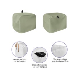 Toaster Cover 4 Slice, Soild Color Sage Green Bread Maker Cover Toaster Dust Cover with Pockets, Dust-Proof Cover for Kitchen Small Appliance 12x11x8in