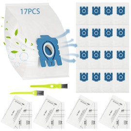17 pcs Replacement for Miele Hoover Bags,with Miele Classic C1,Complete C1 C2 C3,S227 S240,S270,S400,S400i, S600,S800,S2,S5,S8 for Miele Hoover Bags, with 4 Motor Protection & 4 Air Clean Filters