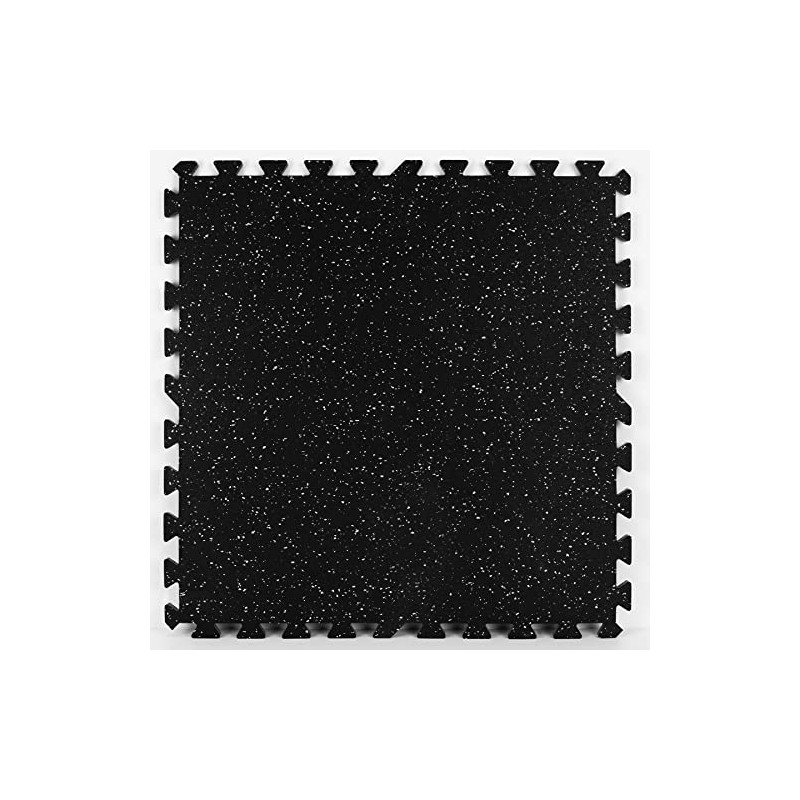 FloorPops FPR4267 Rubber Interlocking Floor Tiles, Basalt