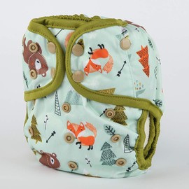 Sigzagor - Pañal para bebé, talla única, 4,5 kg a 16,3 kg para niños (Bear Fox Teepee)
