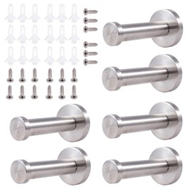 Bohaner Towel Robe Coat Hook Holder Hanger Hooks Stainless Steel Bathroom Accessory 6Pcs