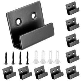 Luomorgo 10 Pcs Tile Display Wall Hanger, Stainless Steel Wall Mount Brackets Hook, Heavy Duty Tile Hanger for Mirrors, Picture Frame Ceramic Wall Display (Small Size, Black)