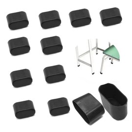 WUTUDMAI 22 Pcs 40x20mm Rubber Furniture Feet Ferrule Caps Stoppers Oval Table Chair Leg Tip Non Slip Furniture Feet Pads for Garden Furniture, Chair Legs