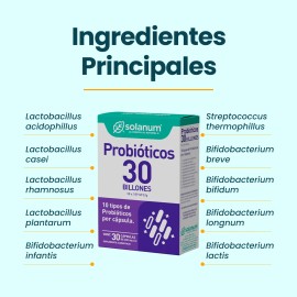 Solanum Probióticos 30 Billones 30 Cápsulas