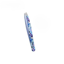 Tweezers for Facial Hair Removal | Precision for Women & Men | Perfect for Eyebrows, Ingrown Hairs, and Splinters - Stainless Steel with Glossy Finish (Blue Rainbow)