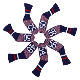 Knitted Wedge Golf Iron Headcovers 7 PCS Club Protector 48,50,52,54,56,58,60 Degree (Dots)
