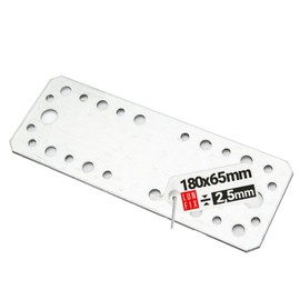 Flat Connector Perforated Plate Steel Connector Perforated Sheet Galvanised Indoor Outdoor 180 x 65 x 2.5